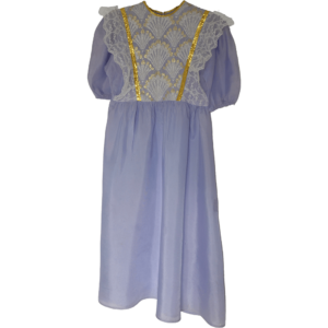 R04 Robe Princesse Parme Liseret Or Dentelle Blanche