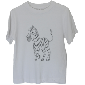 TS05 Tee-shirt blanc imprimé zèbre