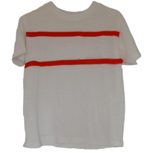 TS08 Tee-shirt blanc avec deux rayures rouges