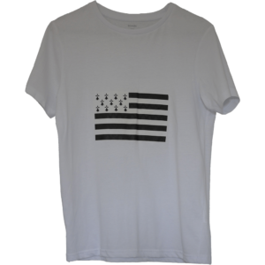 TS10 Tee-shirt blanc drapeau Breton