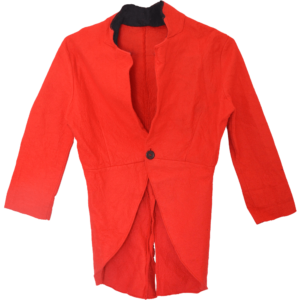 V01 Veste Feutrine Rouge Col Noir