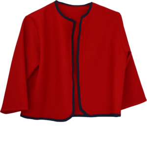 V08 Veste Blazer Rouge Manches Trois Quart