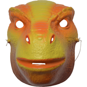 VI01 Masque Dinosaure Jaune Orange